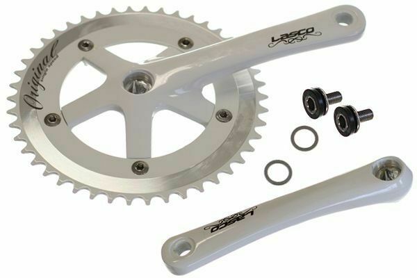 LASCO Track Fixie Road Bike Crank Crankset 165mm 46T White