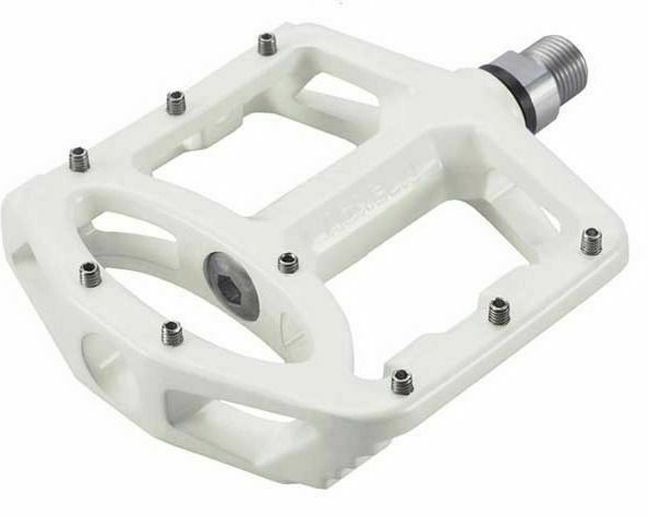 white bicycle pedals