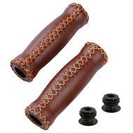 CyclingDeal MTB Bike Grips Bicycle Handlebar Grips - MTB Grips Bike Handlebar Grips Great for Beach Cruiser - Soft Cushioned Thick Vinyl 125mm - Brown