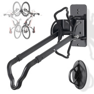 CyclingDeal Swivel Bike Wall Mount Rack - Vertical Adjustable Foldable with Wheel Holder - for 20"-29" MTB 700C Road Bikes Max Tire Width 2.4"