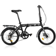 CD Folding Bike with 7 Speed Shimano Gears 20-inch Aluminium Wheels Easy Folding City Bicycle with Disc Brake, Rear Carry Rack, Front & Rear Fenders